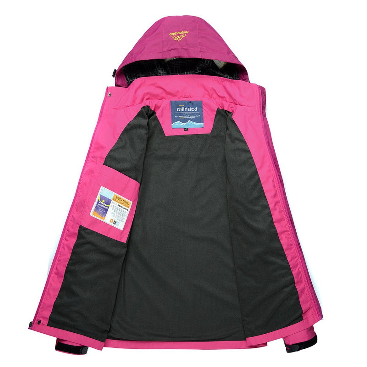 Women’s Waterproof Hiking Jacket – Hooded Outdoor Rain Jacket with Zip Pockets for Transitional Weather