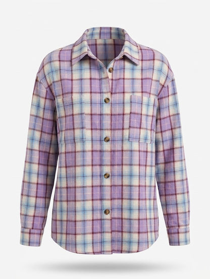 Women’s Oversized Printed Shirt – Casual Button-Front Style for Everyday Layering
