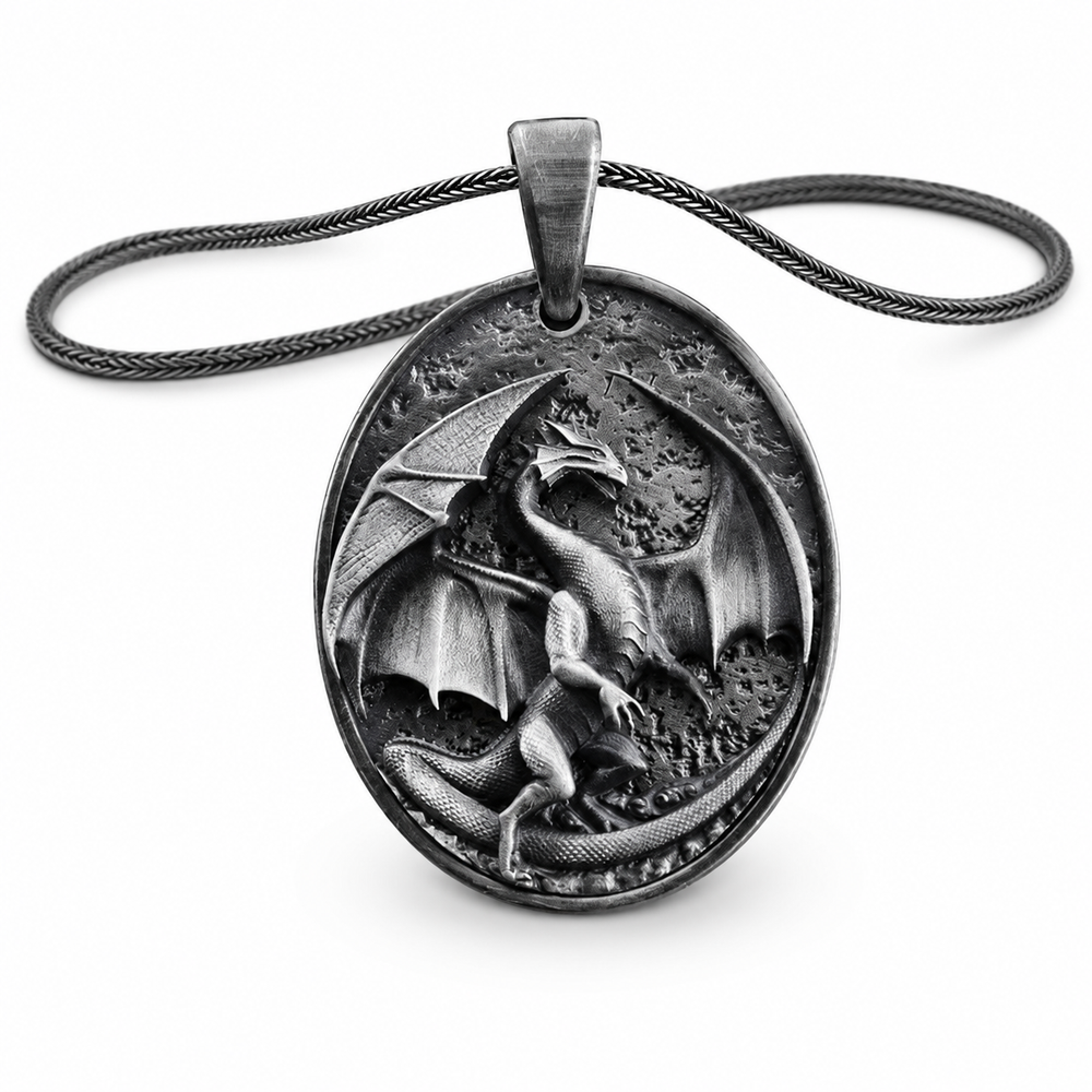 western dragon pendant on white background