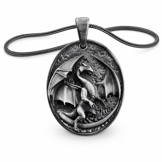 western dragon pendant on white background