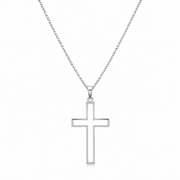 Men's silver-tone wire cross necklace