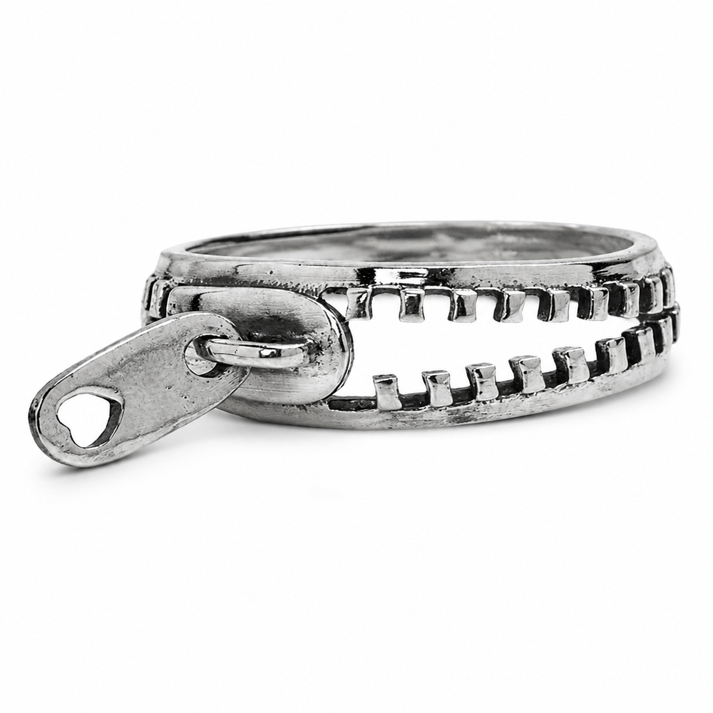 zipper ring on white background
