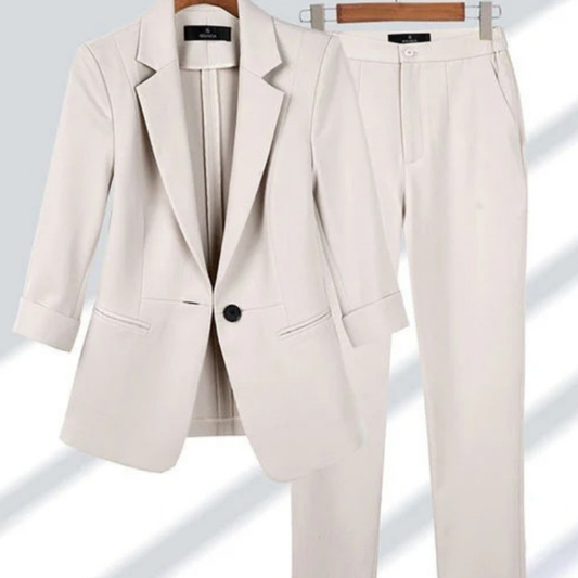 Women’s Slim Fit Blazer and Trouser Set – Tailored Office Suit for Business and Smart Events