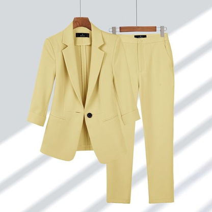 Women’s Slim Fit Blazer and Trouser Set – Tailored Office Suit for Business and Smart Events
