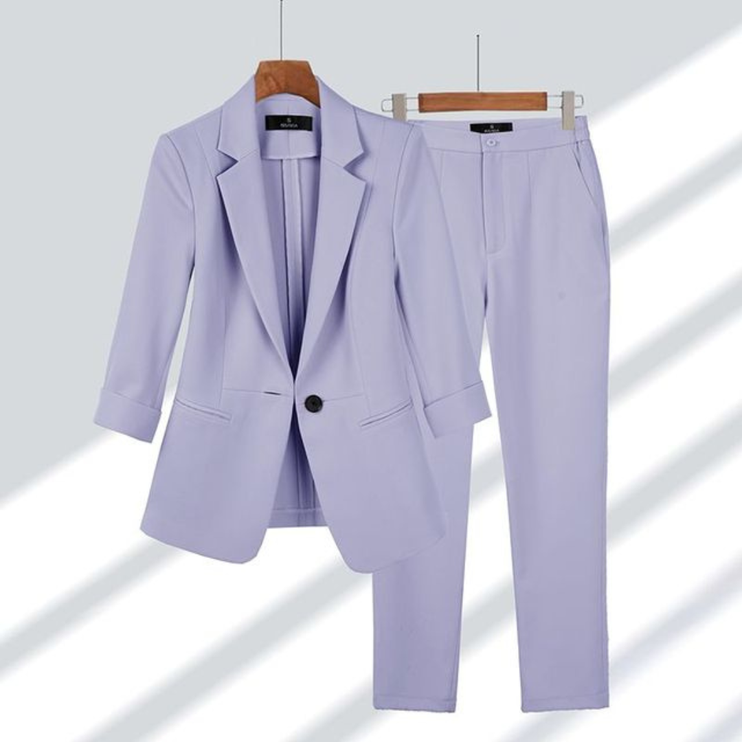 Women’s Slim Fit Blazer and Trouser Set – Tailored Office Suit for Business and Smart Events