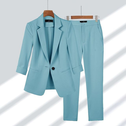 Women’s Slim Fit Blazer and Trouser Set – Tailored Office Suit for Business and Smart Events